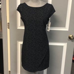 Zara polka dot dress size M navy/white
